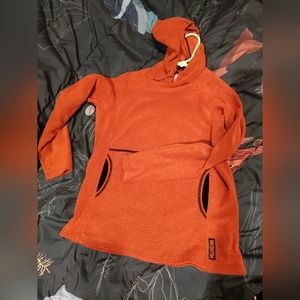 Women's Medium Melanzana Burnt Orange Microgrid Fleece